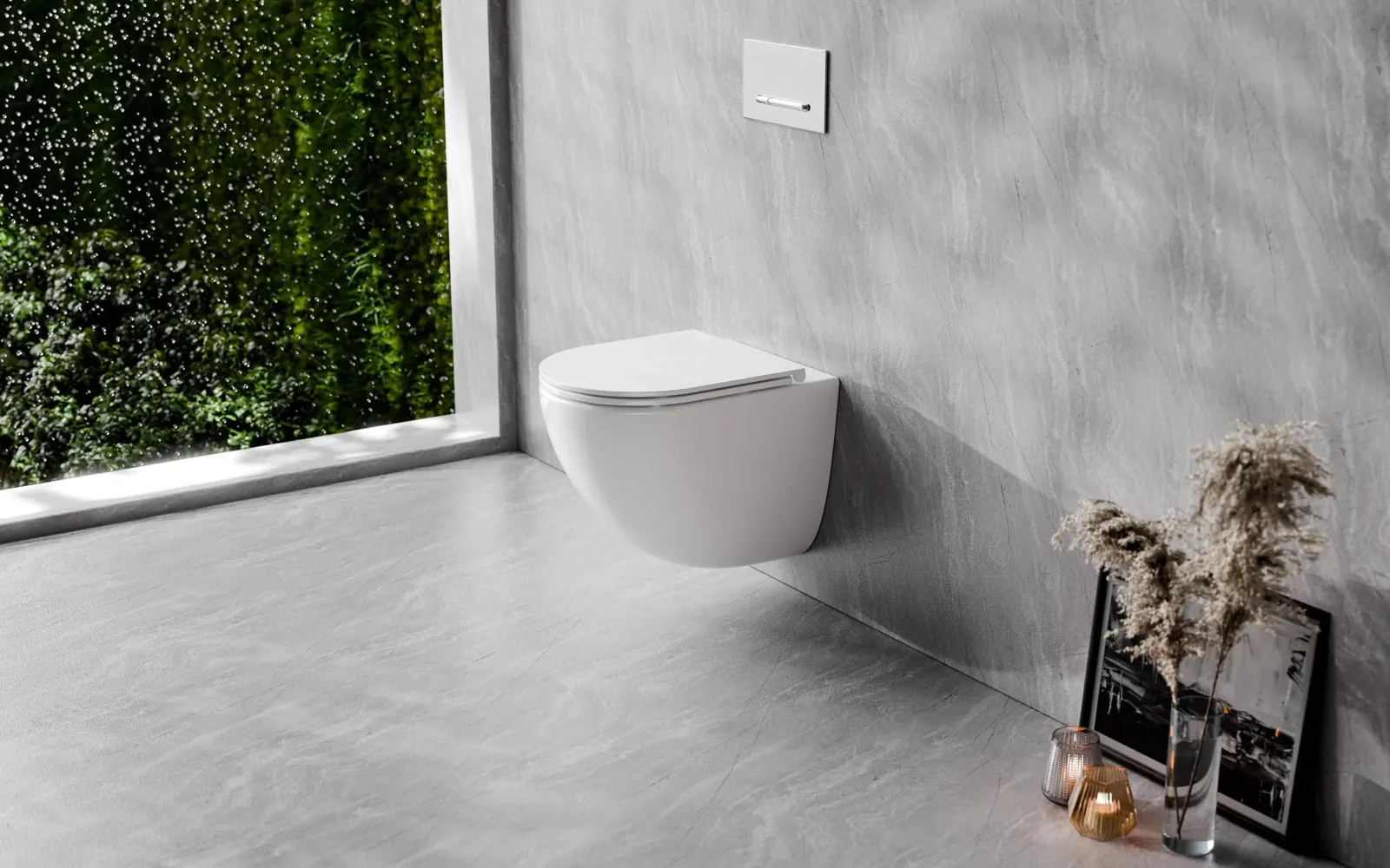 Besco wall-hung WC in a modern bathroom
